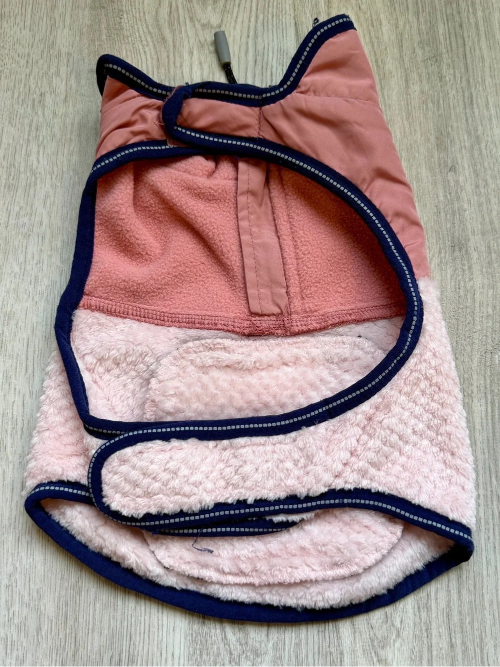 Pink Sherpa & Nylon Zip Vest for Pets/Small Puppy Dogs - size Small